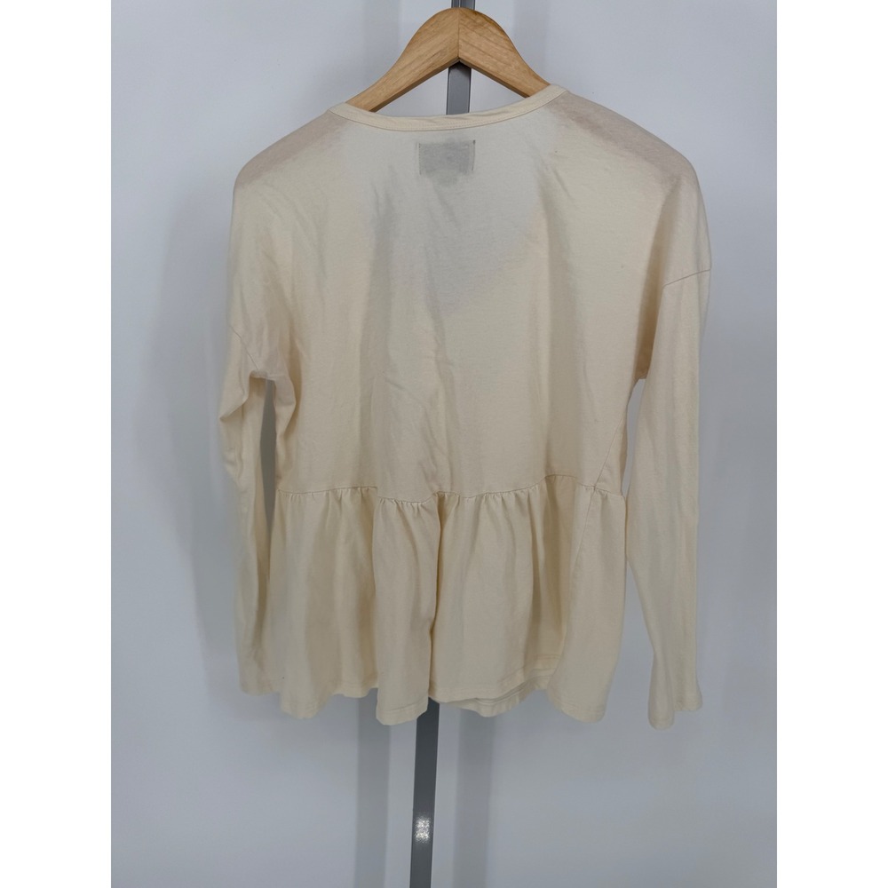 Saturday Sunday Anthropologie Cream Peasant Babydoll Long Sleeve‎ Tunic Top M - Picture 3 of 4